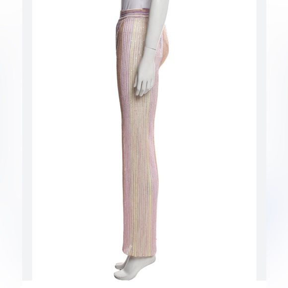 Missoni Pink Knit Sequin Striped Pants - Picture 3 of 6